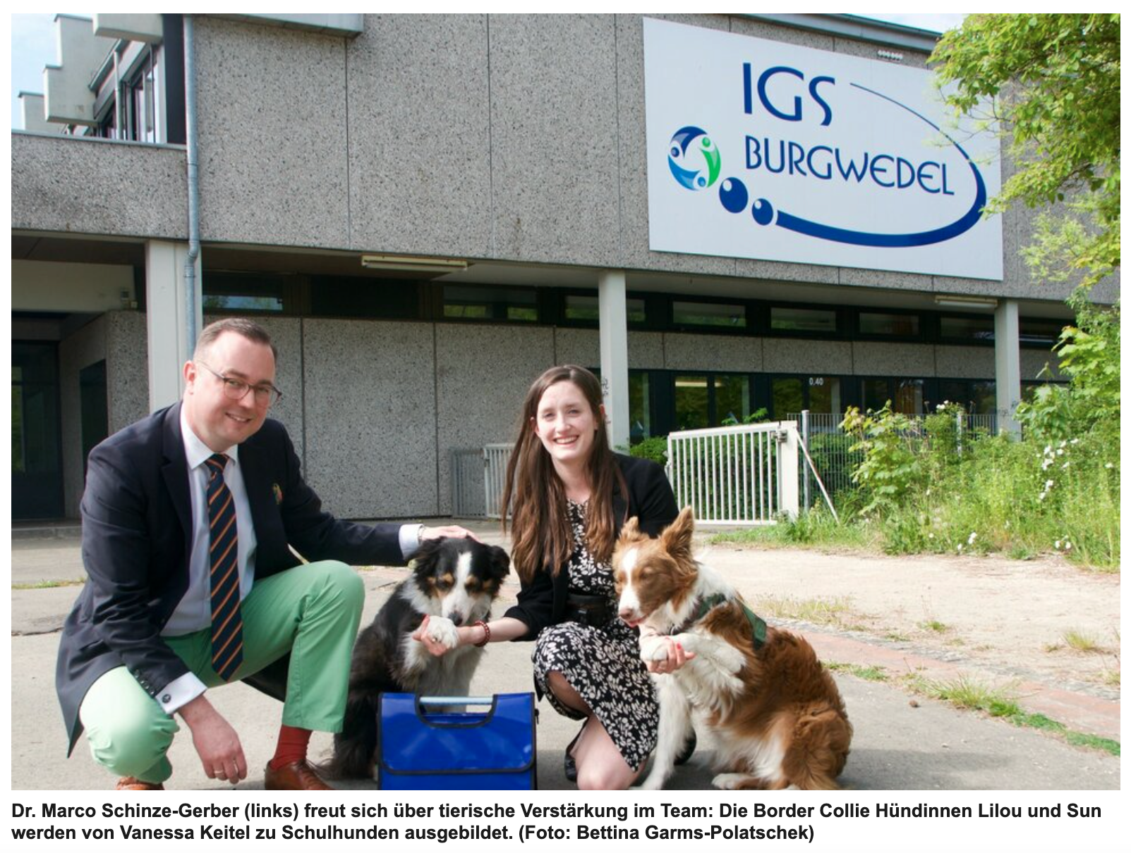 Schulhunde an der IGS – HAZ und Markspiegel berichten